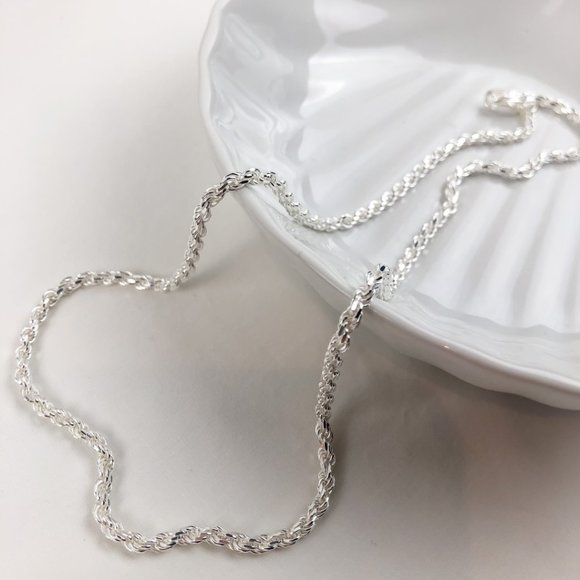 Stylish Rope Chain Sterling Silver Made in Italy 925 Rope Chain – Width 2.8mm - Picture 2 of 8